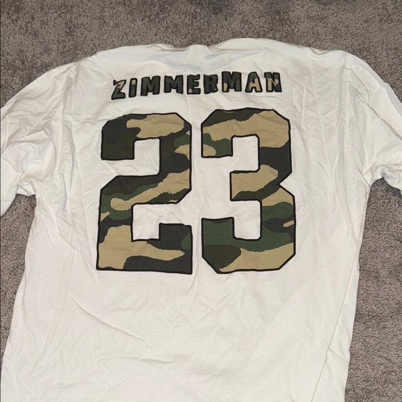 Zimmermann Other - Bailey Zimmermann Men's White Shirt with Camo Accents